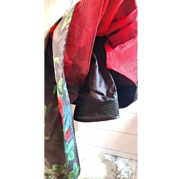 Morton Miles Design 80's Vintage Floral Rose Print Party Cocktail Prom Dress - Picture 13 of 16